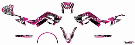 Dekorkit Verkleidung Stage6 Derbi X-Treme Euro 4 rosa - schwarz