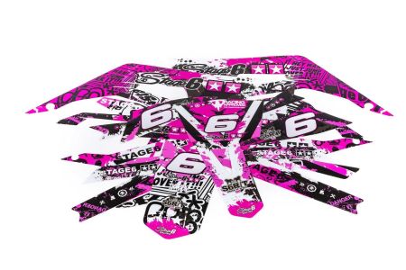 Dekorkit Verkleidung Stage6 Derbi X-Treme Euro 4 rosa - schwarz