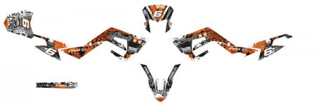 Dekorkit Verkleidung Stage6 Derbi 50 DRD X-Treme Euro 4 orange - weiss