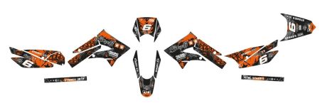 Dekorkit Verkleidung Stage6 Derbi 50 X-Treme / X-Race orange - weiss