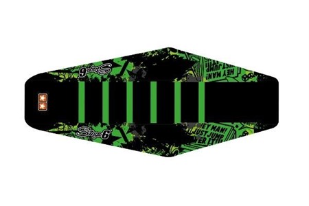 Housse de selle Stage6 full covering vert-noir, moto 50cc Derbi Senda 2005 - 2010 Housse de selle Stage6 full covering vert-noir, moto 50cc Derbi Senda 2005 - 2010
