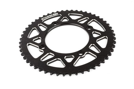 Couronne Stage6 alu 53 dents type 420 CNC noir, moto 50cc Beta RR