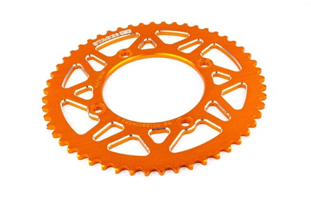 Couronne Stage6 alu 53 dents type 420 CNC orange, moto 50cc Beta RR