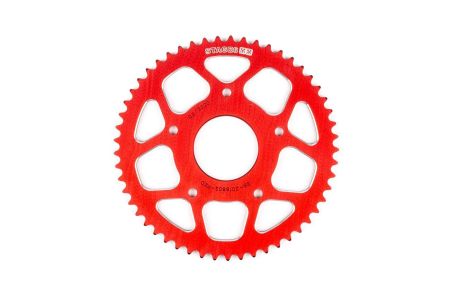 Couronne Stage6 alu CNC rouge 53 dents type 420, moto 50cc Rieju MRT