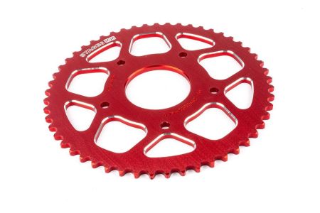 Couronne Stage6 alu CNC rouge 53 dents type 420, moto 50cc Rieju MRT