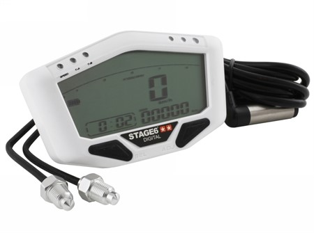 Tachometer Stage6 White Line, digitales Display, universal