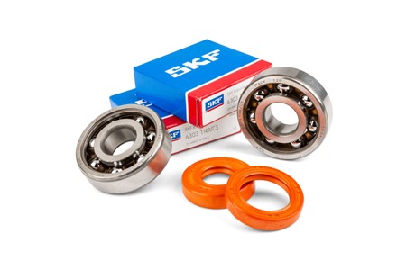 Kit roulements Stage6 HQ, (SKF 6303/TN9-C3), cages Teflon plus joints spy, Minarelli AM