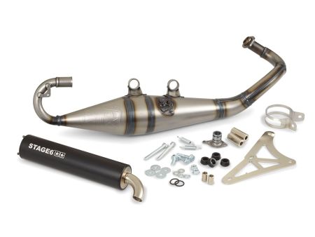Pot Stage6 PRO REPLICA, Piaggio, silencieux en alu, noir Pot Stage6 PRO REPLICA, Piaggio, silencieux en alu, noir
