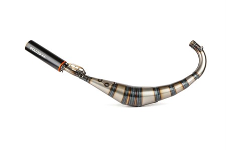 Pot déchappement Stage6 Streetracepassage bas, silencieux CNC orange-noir, moto 50cc Derbi et Minarelli AM6