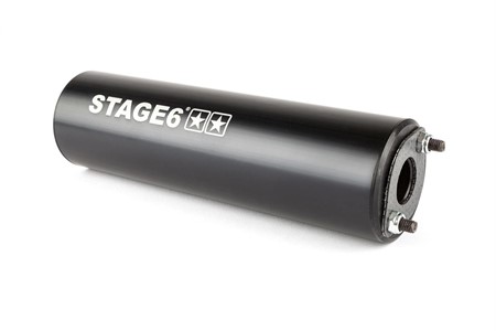 Auspuffanlage Stage6 Streetrace chrome CNC schwarz Derbi / Minarelli AM6