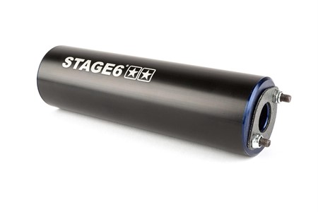 Auspuffanlage Stage6 Streetrace chrome CNC blau / schwarz Derbi / Minarelli AM6