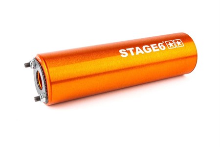 Auspuffanlage Stage6 Streetrace 70cc high mount CNC orange Derbi Senda