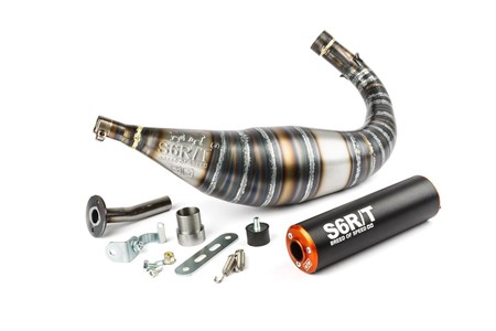 Pot d'échappement Stage6 R/T 90 - 100cc CNC Orange / Noir Minarelli AM6 Pot d'échappement Stage6 R/T 90 - 100cc CNC Orange / Noir Minarelli AM6