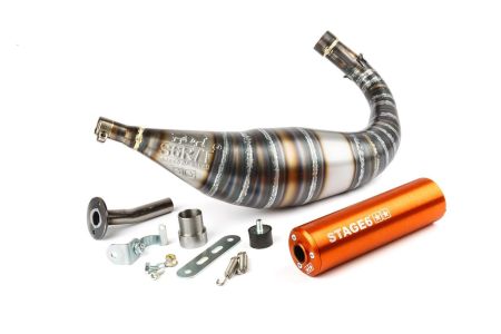 Pot d'échappement Stage6 R/T 90 - 100cc CNC Orange Minarelli AM6 Pot d'échappement Stage6 R/T 90 - 100cc CNC Orange Minarelli AM6