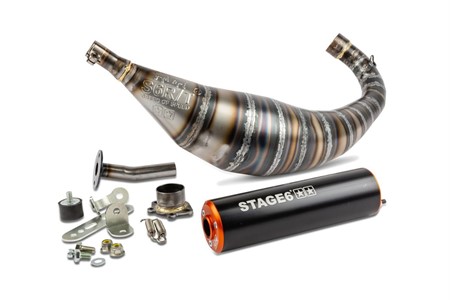Auspuffanlage Stage6 R/T 90 - 100cc CNC Orange / Schwarz Derbi Auspuffanlage Stage6 R/T 90 - 100cc CNC Orange / Schwarz Derbi