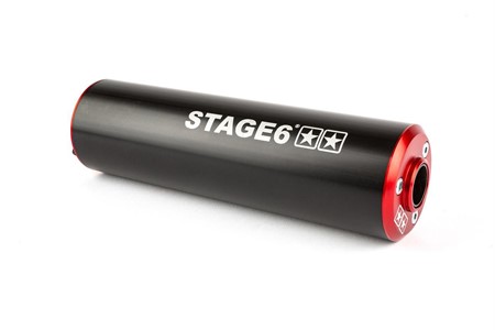 Endschalldämpfer Stage6 50 - 80cc Montage links schwarz / rot