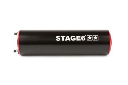 Silencieux Stage6 50 - 80cc passage gauche noir / rouge