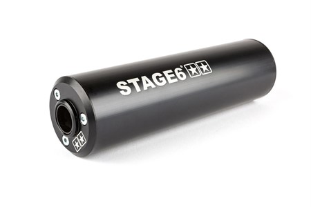 Silencieux Stage6 50 - 80cc passage droit noir Silencieux Stage6 50 - 80cc passage droit noir