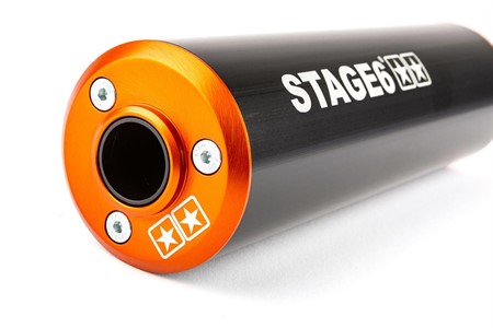 Silencieux Stage6 50 - 80cc passage droit noir / orange