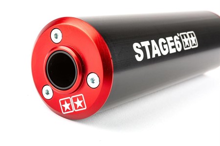 Silencieux Stage6 50 - 80cc passage droit noir / rouge
