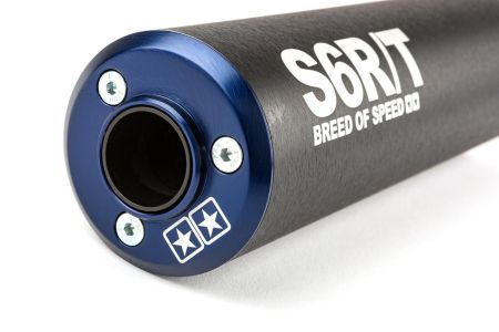 Silencieux Stage6 R/T 80 - 100cc passage droit noir / bleu