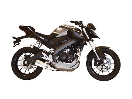 Auspuffanlage Yamaha MT-125 / YZF-R 125 LV One Inox CH+KAT - Full-System - Endcap Thermoplast