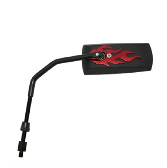 Rétroviseur "Flame" noir/rouge universel, réversible (gauche + droite)