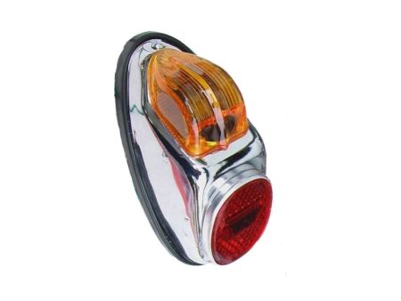 Feu/phare arrière Kreidler Florett K54 chromé, ULO repro avec homologation Feu/phare arrière Kreidler Florett K54 chromé, ULO repro avec homologation