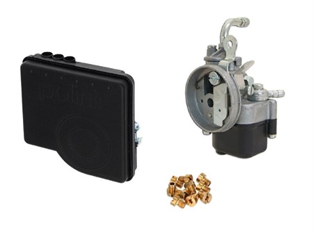 Kit carburateur Dell'Orto SHA 12/12 avec gicleurs et filtre Polini, vélomoteurs Piaggio Ciao/Si Kit carburateur Dell'Orto SHA 12/12 avec gicleurs et filtre Polini, vélomoteurs Piaggio Ciao/Si