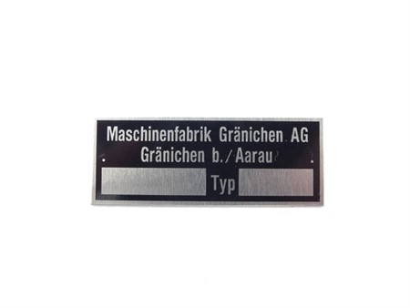 Typenschild Tigra Pionier (Gränichen) Typenschild Tigra Pionier (Gränichen)
