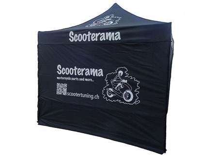 Faltzelt Scooterama 3x6 m, verstellbare Höhe, mit 4 Seitenwänden