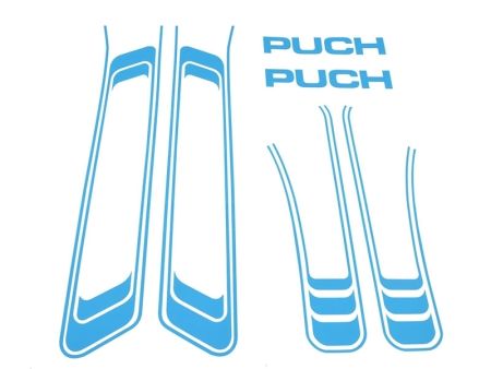 Aufkleber Puch links + rechts blau Aufkleber Puch links + rechts blau