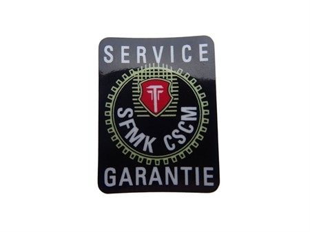 Aufkleber Service Garantie