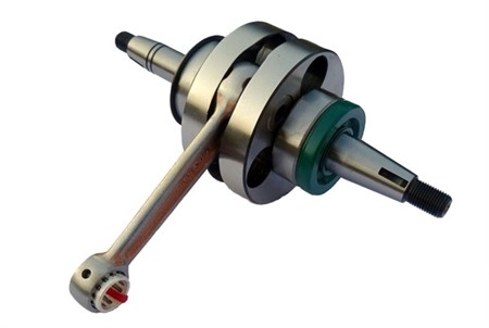 Vilebrequin PUCH E50 "Racing" masses pleines, version sans insert alu, super renforcé, (complet avec simmer et roulements)