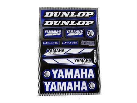 Set de stickers/autocollants, bleu, YAMAHA / DUNLOP Set de stickers/autocollants, bleu, YAMAHA / DUNLOP
