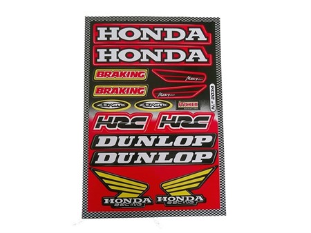 Set stickers/autocollants, rouge, HONDA / DUNLOP