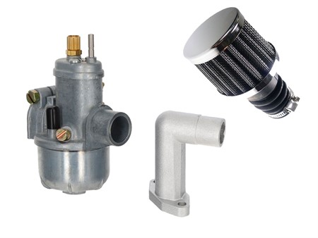 Kit carburation BING 15mm (pipe, filtre à air et carburateur) PUCH X30 NS/NL Kit carburation BING 15mm (pipe, filtre à air et carburateur) PUCH X30 NS/NL