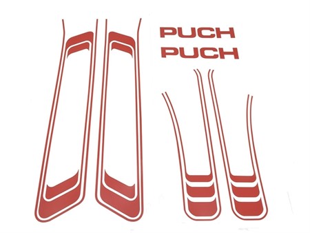 Aufkleber Puch links + rechts rot Aufkleber Puch links + rechts rot