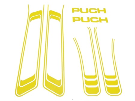 Aufkleber Puch links + rechts gelb Aufkleber Puch links + rechts gelb