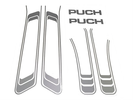 Kit déco/autocollants Puch grises, gauche + droit Kit déco/autocollants Puch grises, gauche + droit
