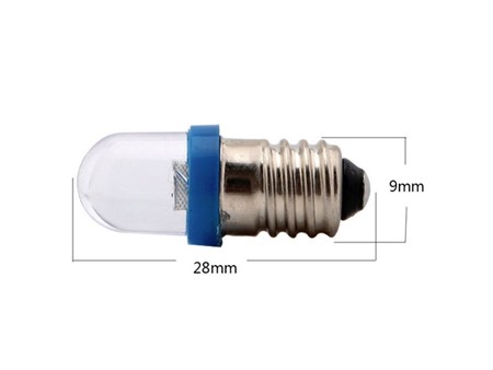 Ampoule de phare arrière LED 6V E10, blanche, a visser