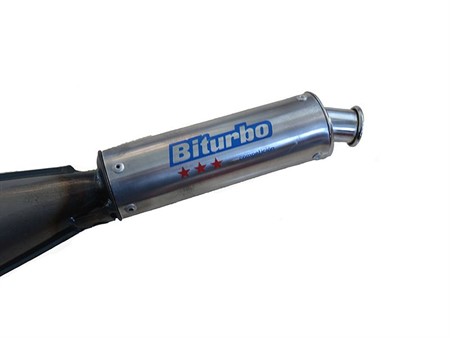 Pot déchappement Biturbo Bullet vernis, silencieux alu, vélomoteur Puch Maxi N, S et X30