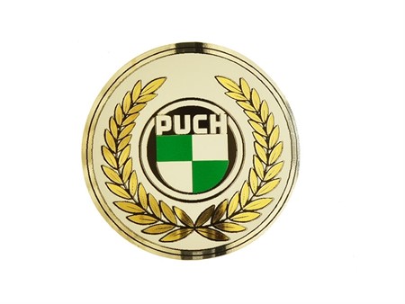 Aufkleber Puch Maxi weiss/gold (1 Stück) Aufkleber Puch Maxi weiss/gold (1 Stück)