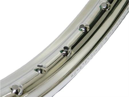 Cerceau de jante vide chromé, 1.35 x 19" largeur 49mm, pour roue à rayons (36 trous)