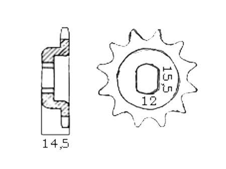 Pignon SACHS 502 15 dents (conique)