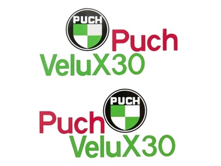 Tankaufkleber Puch Velux X30, links + rechts