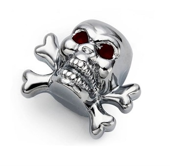 Ventildeckel "Totenkopf" chrom