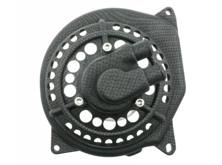 Wasserpumpendeckel Minarelli liegend LC, gelocht, Carbon Optik