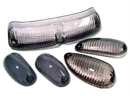 Blinkergläser und Rücklicht STR8, Piaggio TPH / NRG, schwarz Blinkergläser und Rücklicht STR8, Piaggio TPH / NRG, schwarz