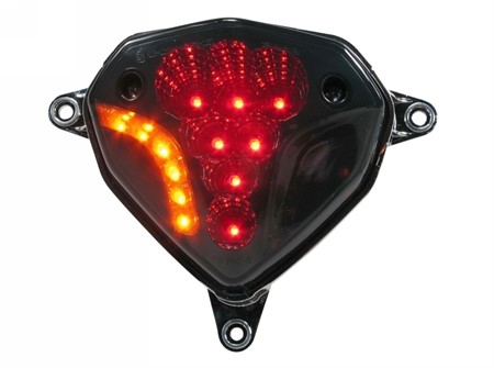 Phare arrière STR8 à Leds Black Line, avec clignotants intégrés, YAMAHA Aerox / MBK Nitro à partir de 2013, homologué CE